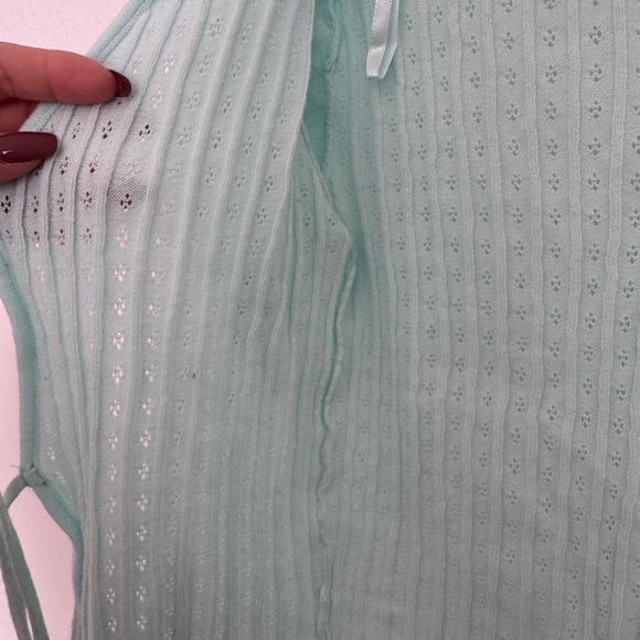 Aldo Mint Green Open-Front Knit Cardigan - Picture 5 of 7